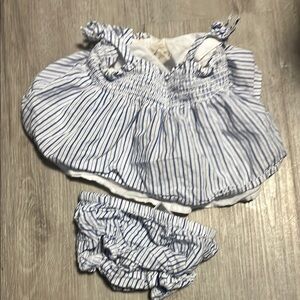 4/$30 GAP Striped Blue and White Kids Outfit 6-12M